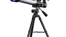 Telescop Astronomic cu Trepied Stabil, 60X, din Aliaj de Aluminiu, 45x23x42cm, Negru-Argintiu