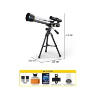 Telescop Astronomic cu Trepied Stabil, 60X, din Aliaj de Aluminiu, 45x23x42cm, Negru-Argintiu - 2