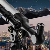 Telescop Astronomic cu Trepied Stabil, 60X, din Aliaj de Aluminiu, 45x23x42cm, Negru-Argintiu - 4