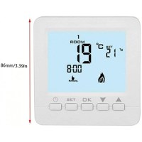 Termostat Techstar® TH-06, Ecran Digital, Incastrabil, 16A, 3500W, Alimentare 220V, Senzor Pardoseala, Alb - 2
