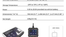 Tester auto de diagnoza OBD2 Techstar YM519, Resetare erori, Test baterie, Scanare coduri eroare motor, Citire parametri