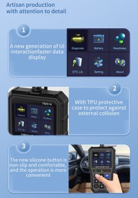 Tester auto de diagnoza OBD2 Techstar YM519, Resetare erori, Test baterie, Scanare coduri eroare motor, Citire parametri - 5