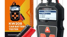 Tester Baterie Alternator Auto KONNWEI KW208, 12V, Test Incarcare, Pornire, Cranking, AGM, GEL, LiFePO4, afisaj LCD