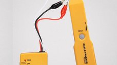 Tester continuitate cablu, Detector scurt circuit - intrerupt, Husa protectie si 2 baterii 9V incluse, Galben