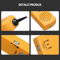 Tester continuitate cablu, Detector scurt circuit - intrerupt, Husa protectie si 2 baterii 9V incluse, Galben - 2