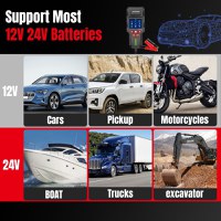 Tester de baterie auto KONNWEI KW700 cu imprimanta integrata, 12V/24V, ecran LCD color, compatibil cu AGM, GEL, EFB - 1