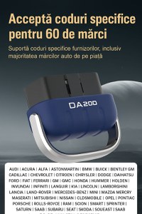 Tester Diagnoza Auto OBD2 Techstar DA200 cu Aplicatie AI, Resetare Coduri Eroare, Date in Timp Real, Compatibil - 6
