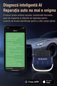 Tester Diagnoza Auto OBD2 Techstar DA200 cu Aplicatie AI, Resetare Coduri Eroare, Date in Timp Real, Compatibil - 7