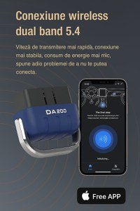 Tester Diagnoza Auto OBD2 Techstar DA200 cu Aplicatie AI, Resetare Coduri Eroare, Date in Timp Real, Compatibil - 11