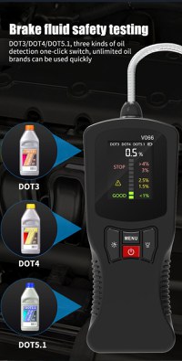 Tester Digital Lichid de Frana Techstar® V066, cu Detectare Automata DOT3, DOT4, DOT5.1, Precizie Ridicata, Stilou - 8