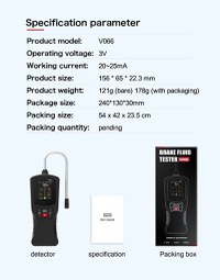 Tester Digital Lichid de Frana Techstar® V066, cu Detectare Automata DOT3, DOT4, DOT5.1, Precizie Ridicata, Stilou - 4