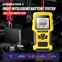 Tester Inteligent de Baterii Foxsur FBT-300, 12V/24V, pentru Auto si Motociclete, cu Ecran LCD 2.7", Compatibil - 6