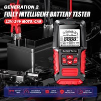 Tester Inteligent de Baterii Foxsur FBT-300, 12V/24V, pentru Auto si Motociclete, cu Ecran LCD 2.7", Compatibil - 1
