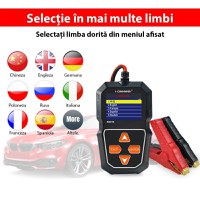 Tester Profesional Pentru Baterii Auto, Konnwei KW218, 6V - 12V, Display 2,4 Inch, Graficul Tensiunii, 100-2000 CCA - 5