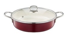 Tigaie adanca cu capac 28cm, 3.5L, invelis emailat, visiniu, EMALIA OLKUSZ Optimum