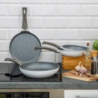 Tigaie universala 28cm, invelis Qualum Basic Stone Edition, AMBITION Wavy - 2