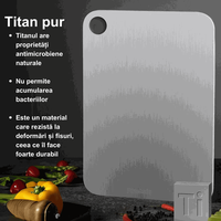 Tocator de bucatarie din titan FOtehniq V4 36x25x0.2 cm, fara miros, usor de curatat, potrivit pentru masina de spalat vase - 5