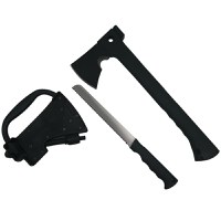 Topor Survivor, Futuristic Survival, otel inoxidabil, negru, 35.5 cm, teaca inclusa - 2