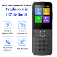 Translator inteligent Vocal Digital Bidirectional cu peste 137 Limbi Online si Offline,Traducator in timp real,voce,text - 2