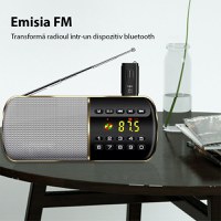 Transmitator receptor auto Techstar® M128, Bluetooth 5.0, Port USB, AUX 3.5 mm, Conectare la sistemul audio auto, Negru - 8