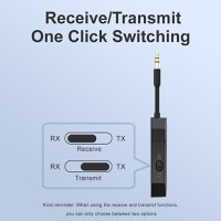 Transmitator si Receptor Audio Techstar M126 cu Bluetooth 5.4, Wireless, Portabil, Compatibil TV, PC, Boxe, Casti, Aux - 5