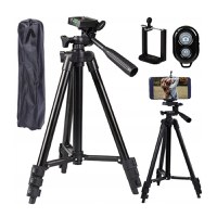 Trepied cu telecomanda si suport pentru telefon, 103 cm, negru - 1