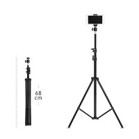 Trepied Telescopic, Pentru Telefon/Camera Foto, Telecomanda Bluetooth, Rotire 360°, H68-210cm, Husa, Aluminiu, OBRALIX® - 3