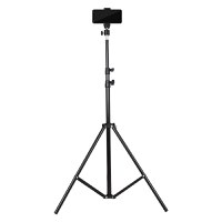 Trepied Telescopic, Pentru Telefon/Camera Foto, Telecomanda Bluetooth, Rotire 360°, H68-210cm, Husa, Aluminiu, OBRALIX® - 1