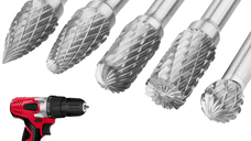 Trusa 5 Freze Biax de Carbura din Otel Tungsten pentru Metal, Lemn si altele, Diamentru Varf 12 mm si Tija Prindere 6 mm