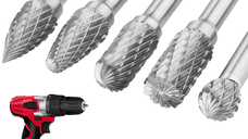 Trusa 5 Freze Biax de Carbura din Otel Tungsten pentru Metal, Lemn si altele, Diamentru Varf 12 mm si Tija Prindere 6 mm