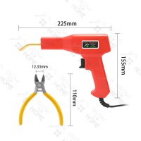 Trusa Aparat sudat plastic, GlowforHome, Pistol Profesional pentru lipit/sudat plastic, 200 capse, putere 50W, rosu - 5