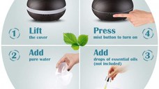 Umidificator si Purificator Aer cu Aromaterapie cu Ultrasunete, Uleiuri Esentiale, pentru Camera, Birou, de 400 ml