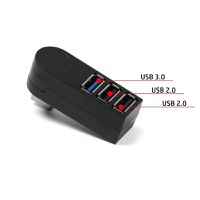USB Hub Techstar® HB3, 3.0 High Speed, 1 Port USB 3.0, 2 Port USB 2.0, Conexiune USB 3.0 de mare viteza, Compact - 1
