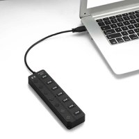 USB Hub Techstar® HB7, 3.0 High Speed, 7 Port USB 3.0, Buton On/Off, Conexiune USB 3.0 de mare viteza - 6