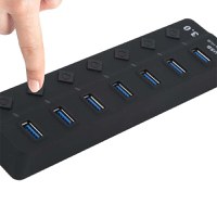 USB Hub Techstar® HB7, 3.0 High Speed, 7 Port USB 3.0, Buton On/Off, Conexiune USB 3.0 de mare viteza - 2