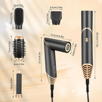 Uscator de par multifunctional 5 in 1, 1000W, 60000 RPM, 200 milioane Ioni Negativi, 3 trepte temperatura, Negru Auriu - 1