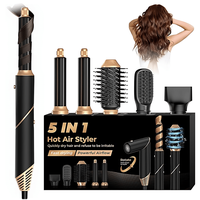 Uscator de par multifunctional 5 in 1, 1000W, 60000 RPM, 200 milioane Ioni Negativi, 3 trepte temperatura, Negru Auriu - 6