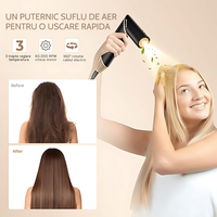 Uscator de par multifunctional 5 in 1, 1000W, 60000 RPM, 200 milioane Ioni Negativi, 3 trepte temperatura, Negru Auriu - 3