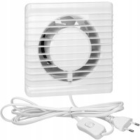 Ventilator baie Orno OR-WL-3200/100/PS, 8 W, 93 m³/h, 2400 rpm, 100 mm, montare in perete, cablu cu intrerupator, Alb - 1