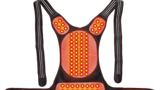 Vesta incalzitoare turmalina, suport lombar, cervical, abdominal, ajustabil, 118 magneti, corectare postura, unisex, M