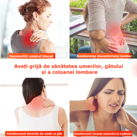 Vesta incalzitoare turmalina, suport lombar, cervical, abdominal, ajustabil, 118 magneti, corectare postura, unisex, M - 5