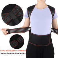 Vesta incalzitoare turmalina, suport lombar, cervical, abdominal, ajustabil, 118 magneti, corectare postura, unisex, M - 2