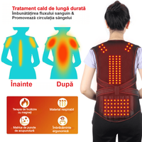 Vesta incalzitoare turmalina, suport lombar, cervical, abdominal, ajustabil, 118 magneti, corectare postura, unisex, M - 7