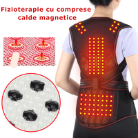 Vesta incalzitoare turmalina, suport lombar, cervical, abdominal, ajustabil, 118 magneti, corectare postura, unisex, M - 10