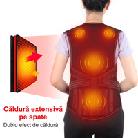 Vesta incalzitoare turmalina, suport lombar, cervical, abdominal, ajustabil, 118 magneti, corectare postura, unisex, M - 9