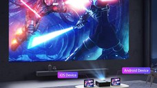 Videoproiector 1080P Full HD, WiFi, Bluetooth, 12000 Lumeni, Suporta 4K, Ecran de Proiectie 100 inch Inclus