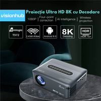 Videoproiector portabil Full HD, Android 9.0 Wi-Fi & Bluetooth, 12 000 Lumeni, Rezolutie 1920x1080 HD, Suport 4K/8K - 1