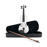 Vioara clasica din lemn IdeallStore, Marime 4/4, alba, toc inclus - 2