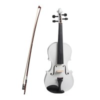 Vioara clasica din lemn IdeallStore, Marime 4/4, alba, toc inclus - 1