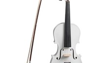 Vioara clasica din lemn IdeallStore, Marime 4/4, alba, toc inclus